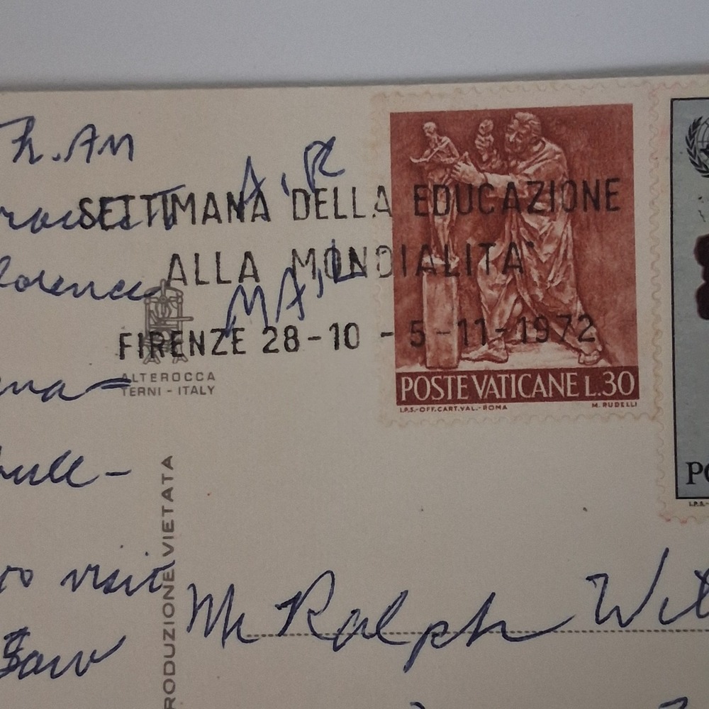 1970 Villa d'Este Tivoli Italy Postcard w/ Vatican Stamps VTG Travel Ephemera - Picture 5 of 7
